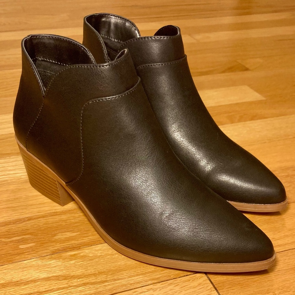 NWT Style and Co Black Leather Booties